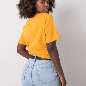 Mustard T-shirt with print Larissa