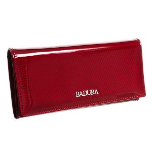 Red lacquered women's wallet BADURA