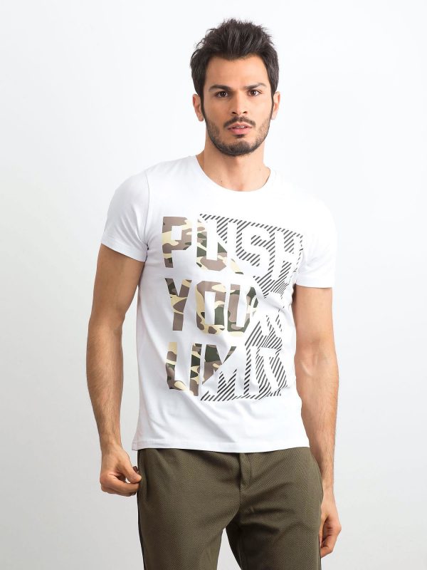 White Printed Men's T-Shirt