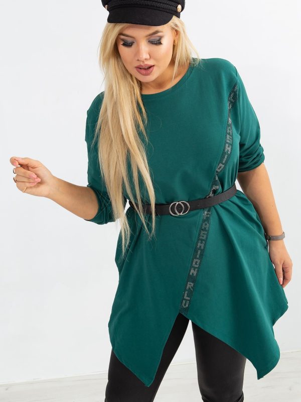 Dark green tunic plus size Pause