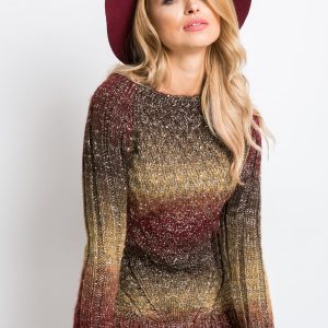 Beige and burgundy Charmy sweater