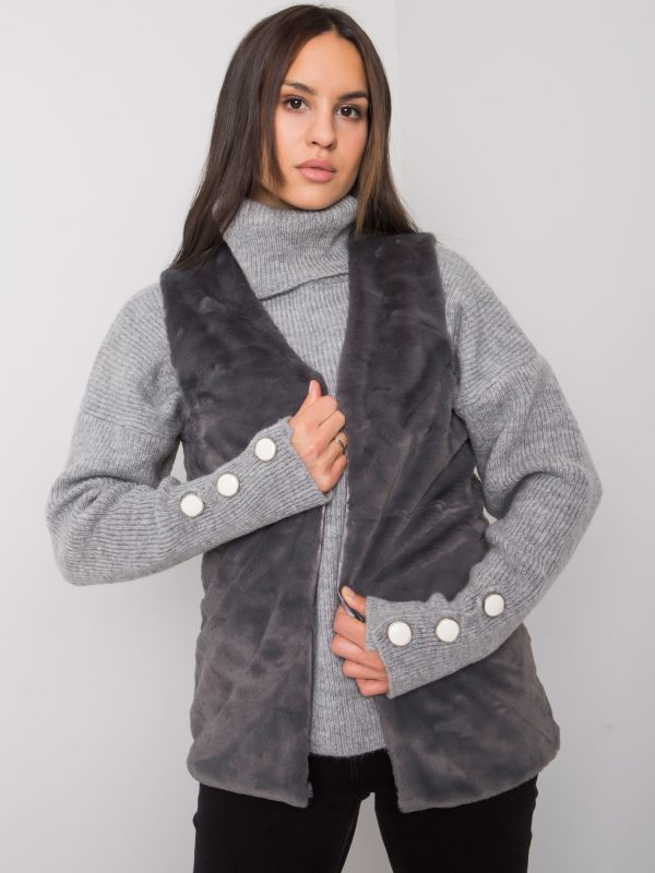 Loxxley Women's Graphite Fur Vest