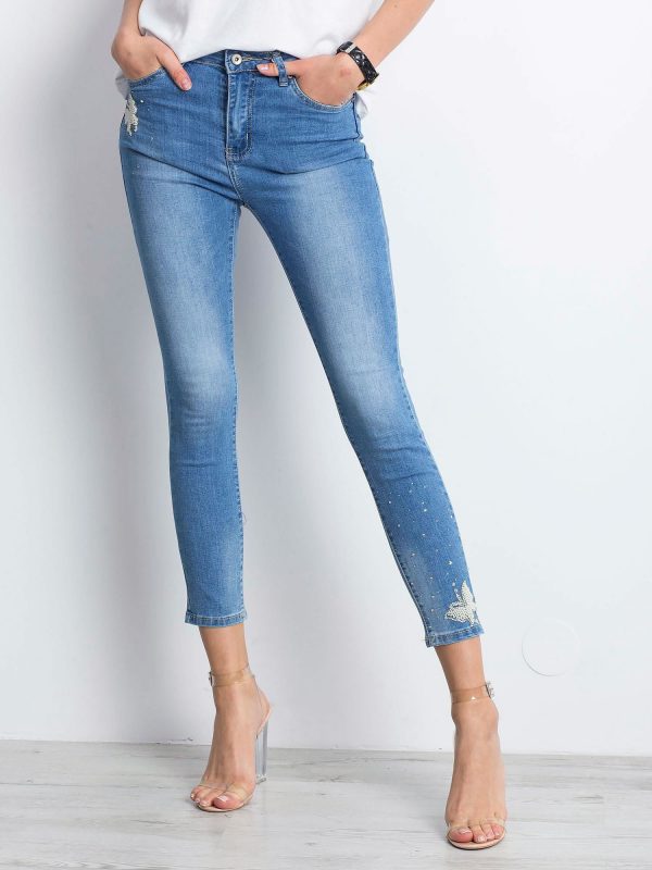 Sheer Blue Denim Pants