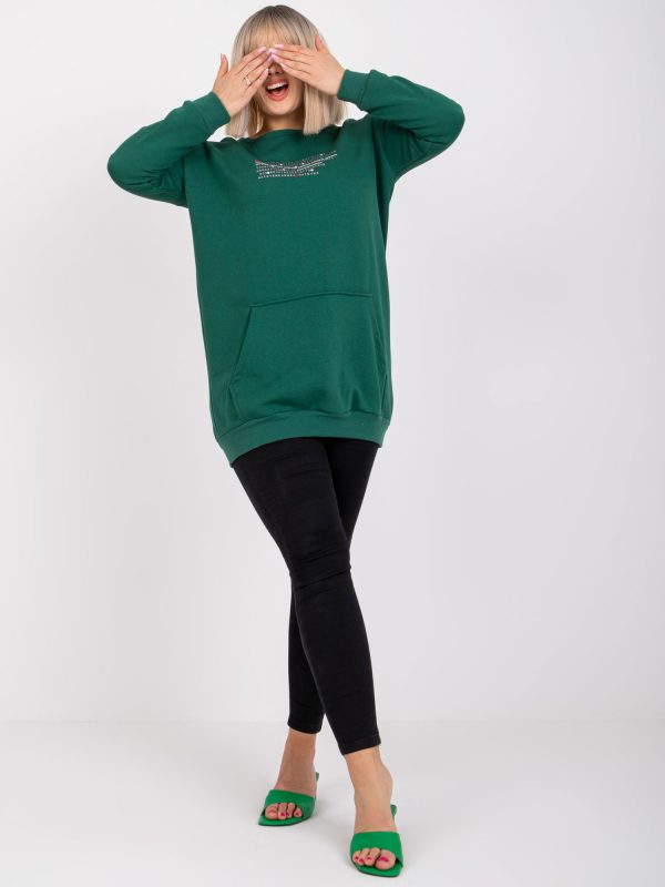 Desiree Dark Green Plus Size Sweatshirt Long Sleeve