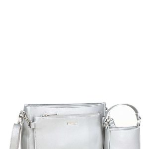 Silver women's bag made of eco-leather LUIGISANTO