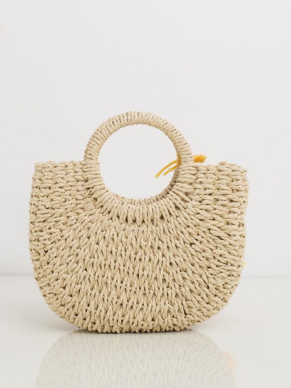 Light Beige Braided Handbag