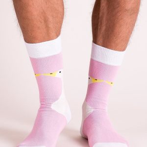 Pink Cotton Mens Socks