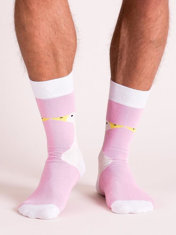 Pink Cotton Mens Socks