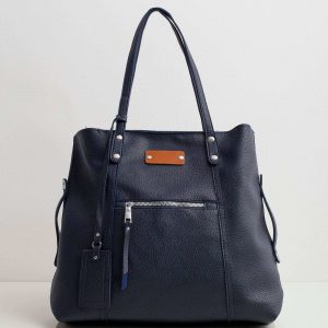 Dark blue women's bag in eco-leather