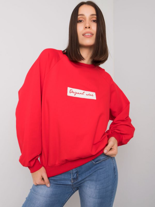 Hariette Red Plus Size Hoodless Sweatshirt