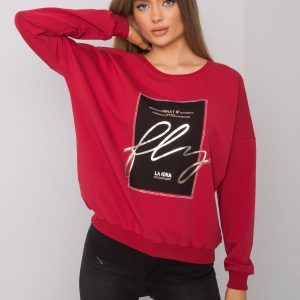 Burgundy sweatshirt for women with Salisbury print