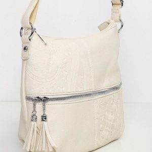 Beige eco leather handbag