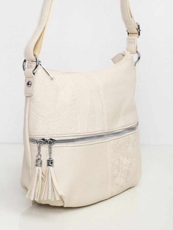 Beige eco leather handbag