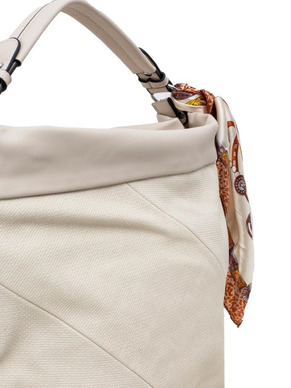 Light beige bag with scarf