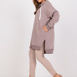 Dark Beige Long Sweatshirt Cotton Cartoon Morocco