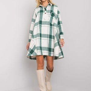 Maelia green plaid dress