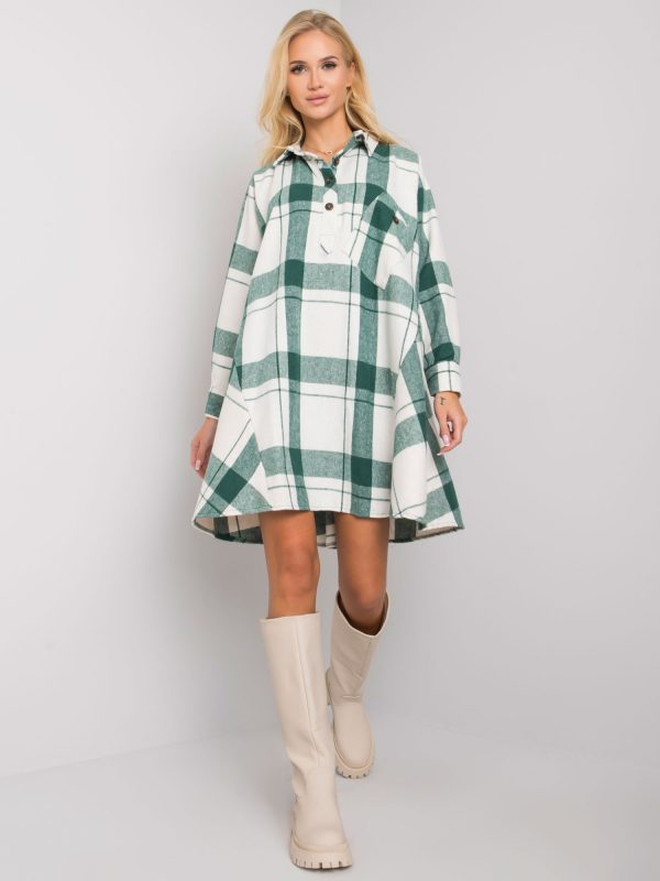 Maelia green plaid dress