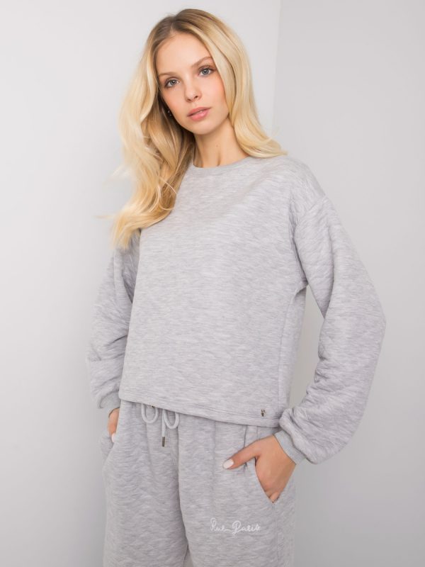 Gray quilted sweatshirt without hood Kerstine