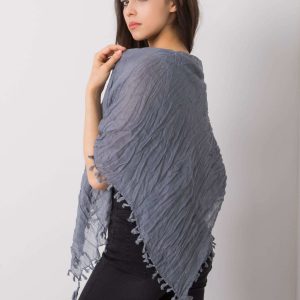 Grey scarf with fringes