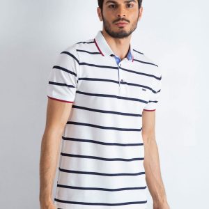 White Men's Throwback Polo Shirt