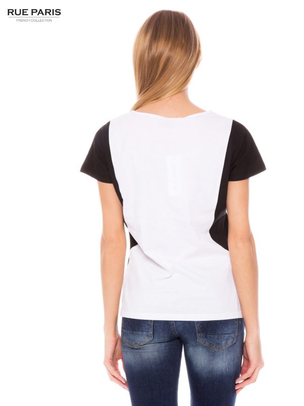 White & Black Cotton Women's T-Shirt