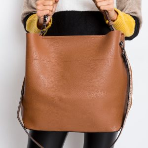 Brown eco leather shopper