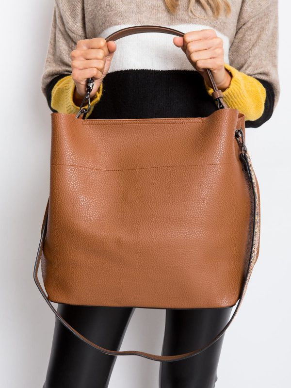 Brown eco leather shopper