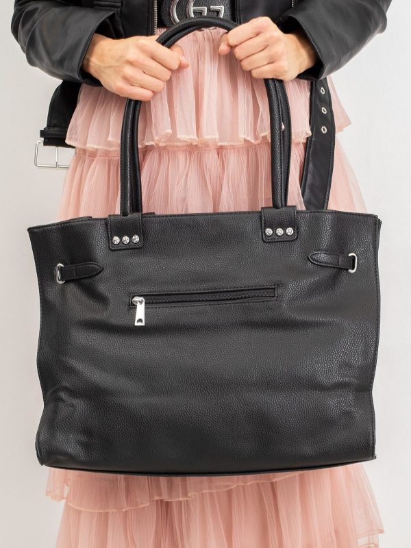 Black big bag with studs