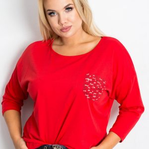 Red blouse plus size Touchy