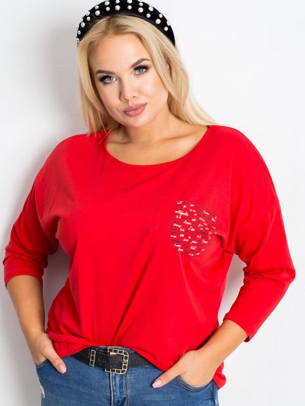 Red blouse plus size Touchy