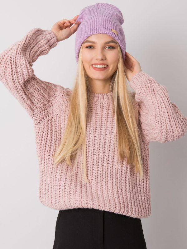 Light purple knitted beanie RUE PARIS