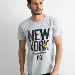 Men's cotton t-shirt with print grey