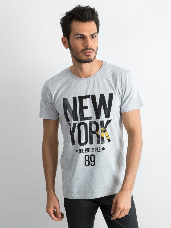 Men's cotton t-shirt with print grey