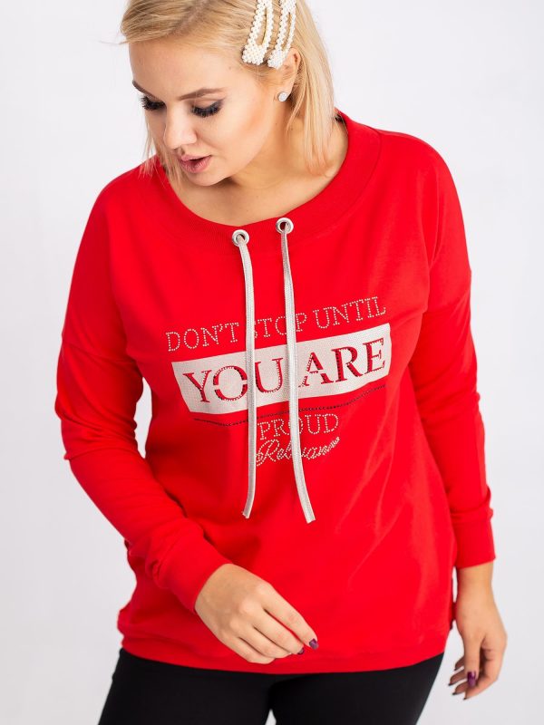 Red Plus Size Twinkle Sweatshirt