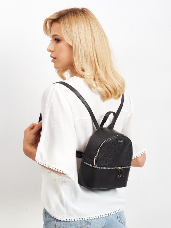 Women's Black Leather Backpack