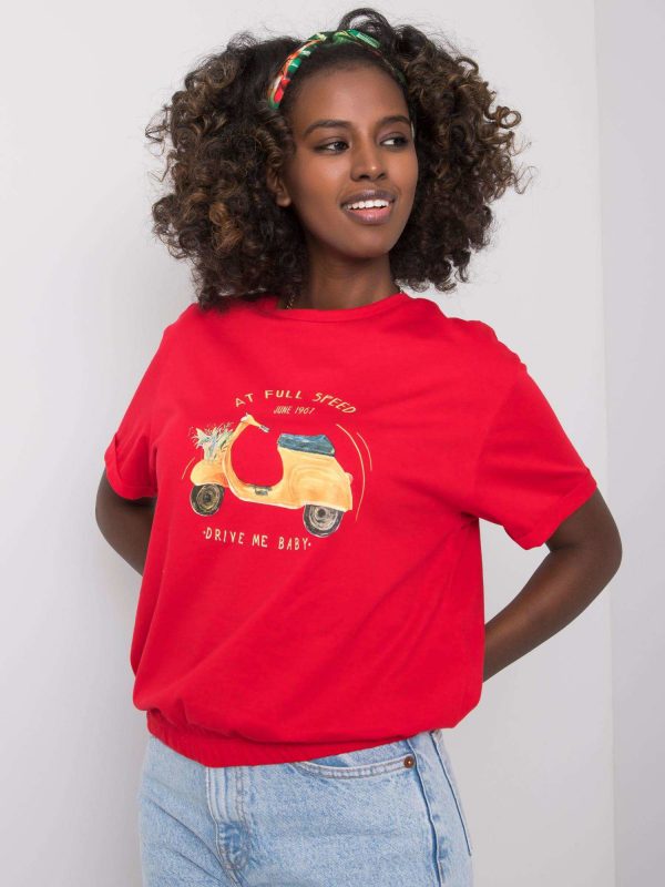 Red t-shirt with print Lucienne