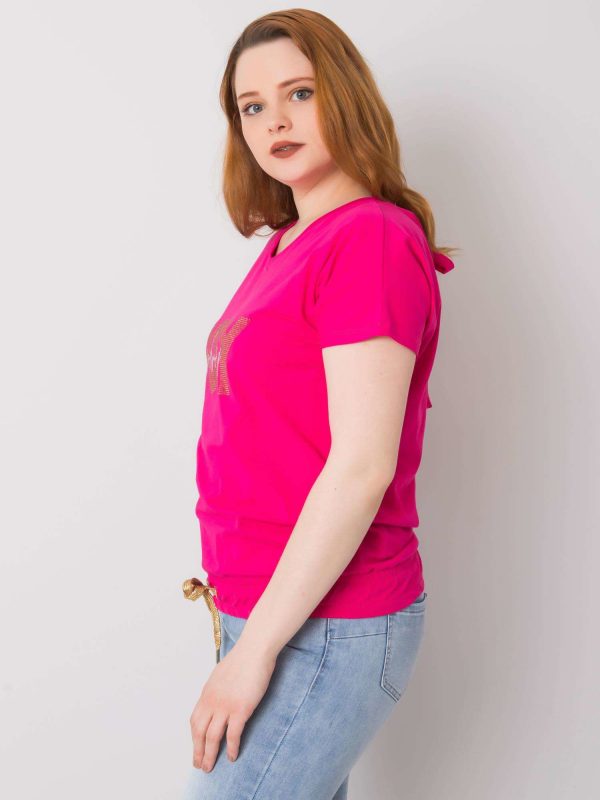 Fuchsia plus size blouse with Lavender binding