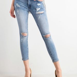 Blue denim pants for women