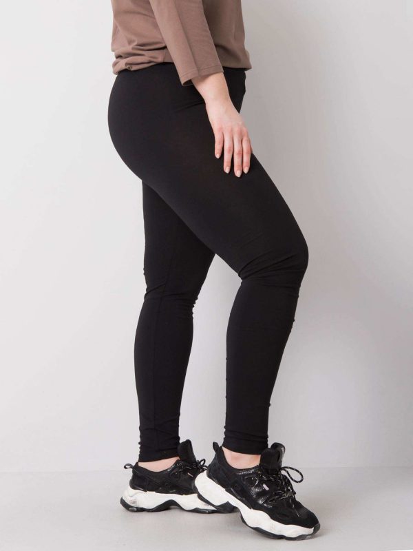 Phoebe Black Plus Size Cotton Leggings