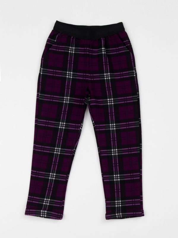 Purple Checkered Baby Pants