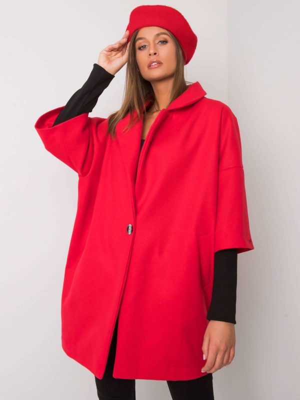 Red loose coat Aliz RUE PARIS