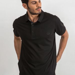 Black Men's Reverse Polo Shirt