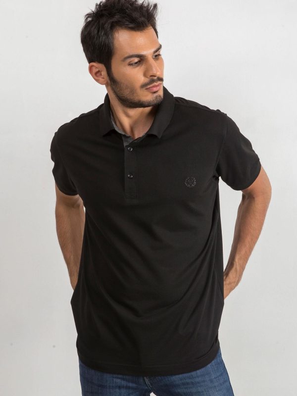 Black Men's Reverse Polo Shirt