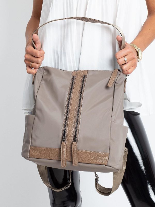 Dark Beige Soft Backpack Bag