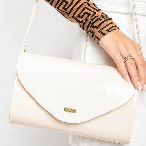 Cream eco leather clutch bag