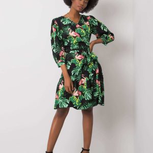 Black flounce dress by Keily