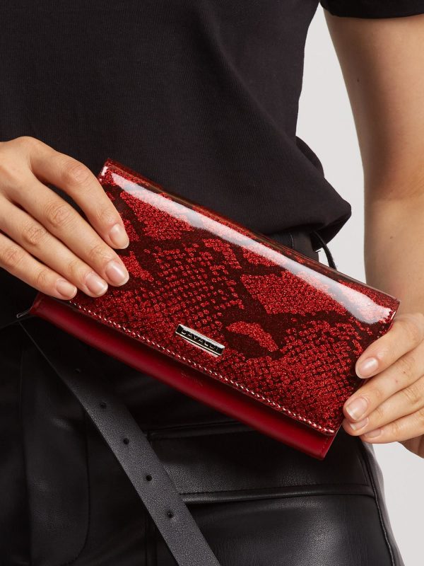 Dark Red Animal Motif Wallet