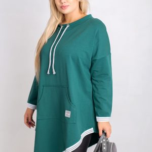 Dark green tunic plus size Open