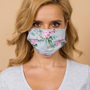 Light Grey Flower Protective Mask