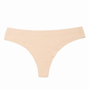 Beige seamless thong